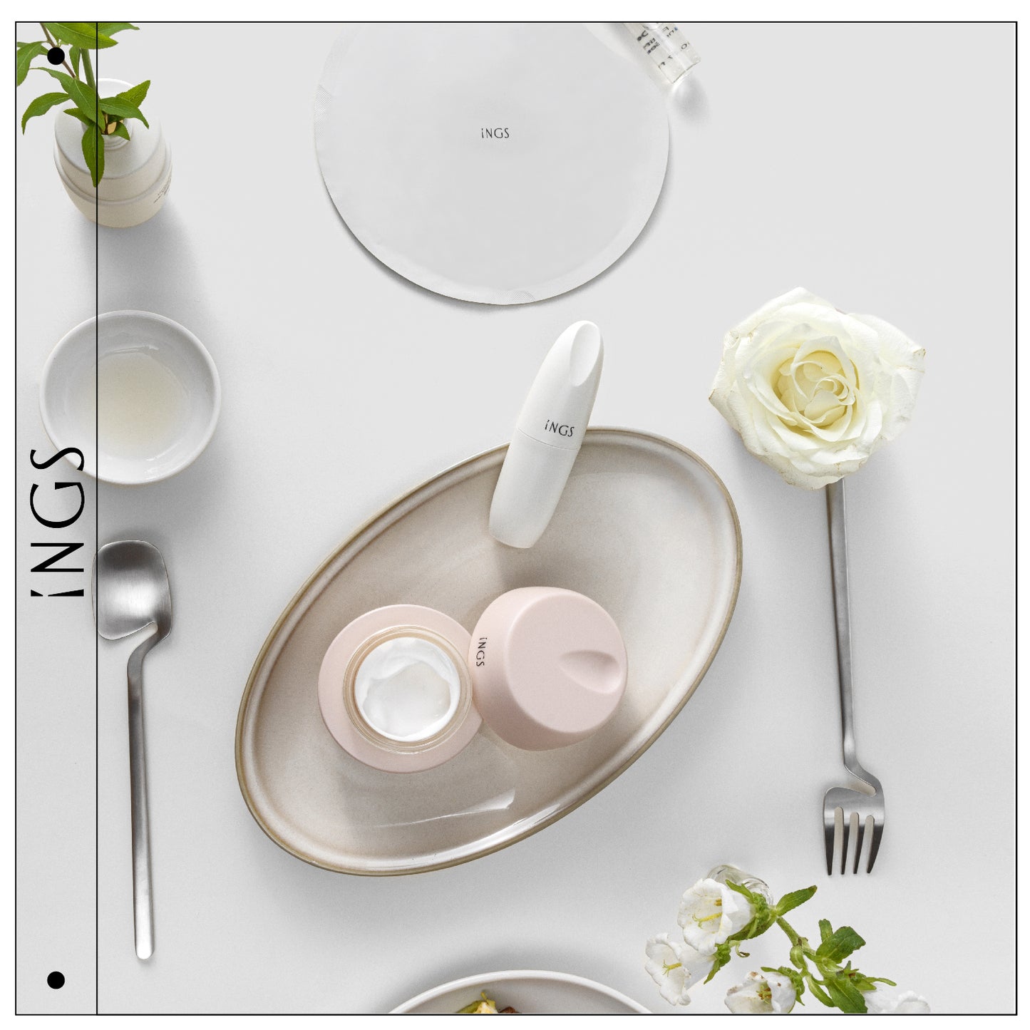 Skincare routine steps of triple-decker skincare sandwich set