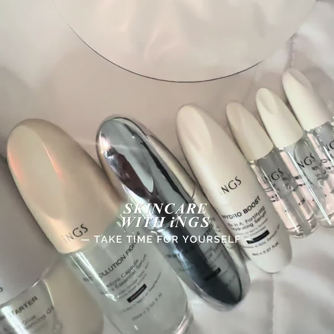 INGS Influencer sharing video, completely clean skincare brand