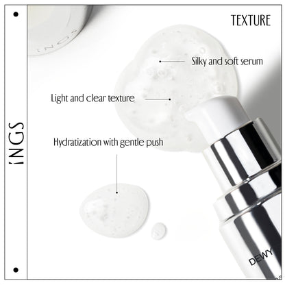 Light and clear texture, silky and soft serum. Skin brightening serum