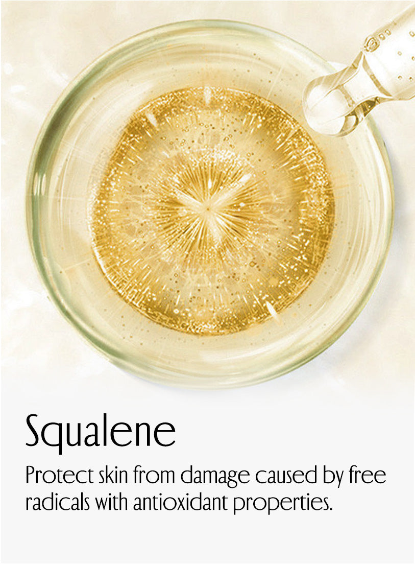 Squalene. Protect skin from damage caused by free radicals with antioxidant properties.