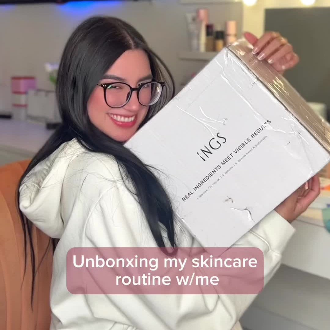 INGS Influencer unboxing video, unboxing my skincare routine